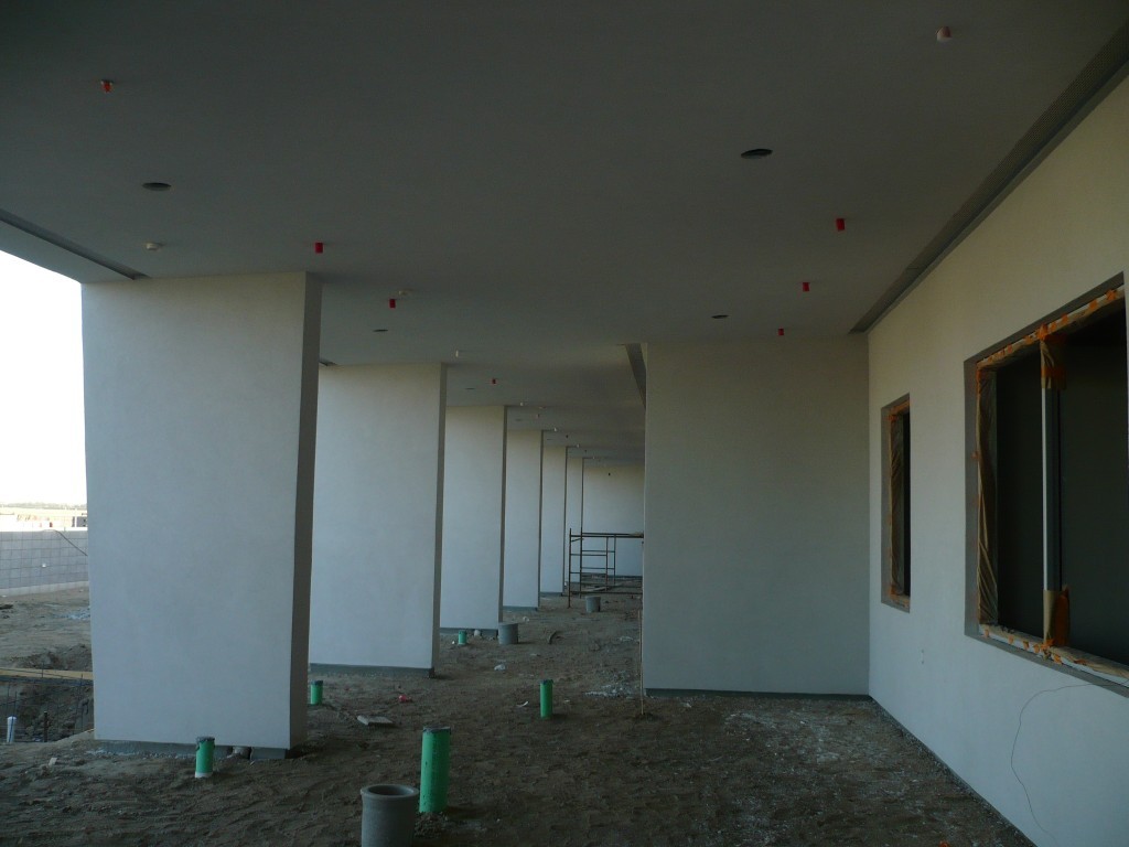 We installed 1200 LF of 6″ aluminum vent screeds in the exterior ceilings